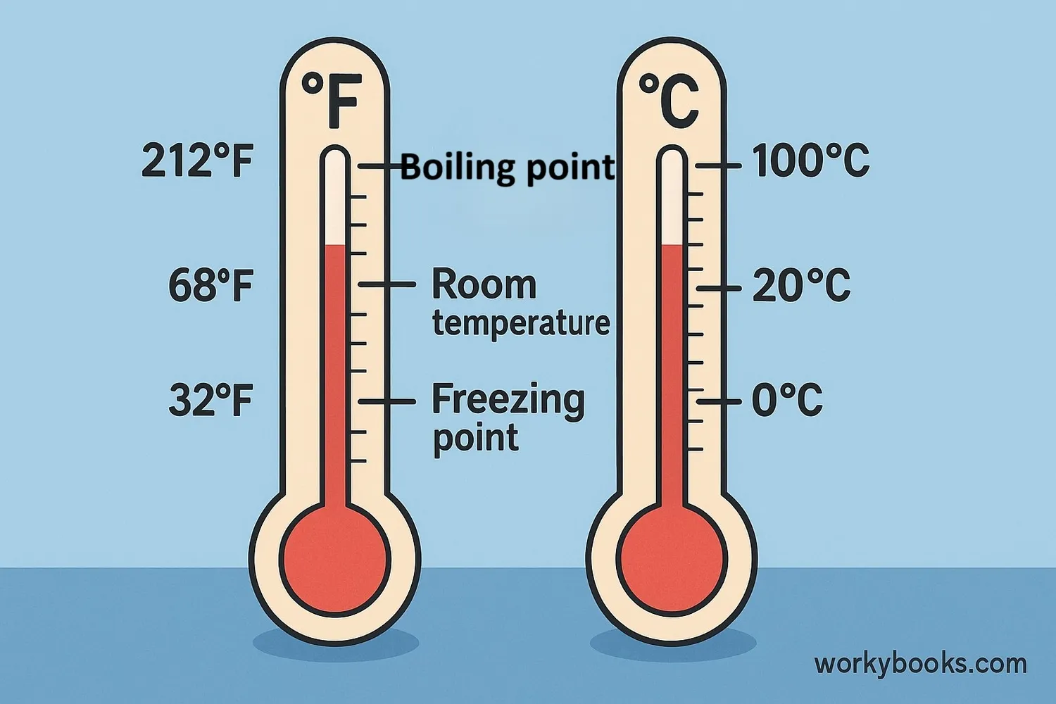 Comparing Fahrenheit and Celsius temperature scales