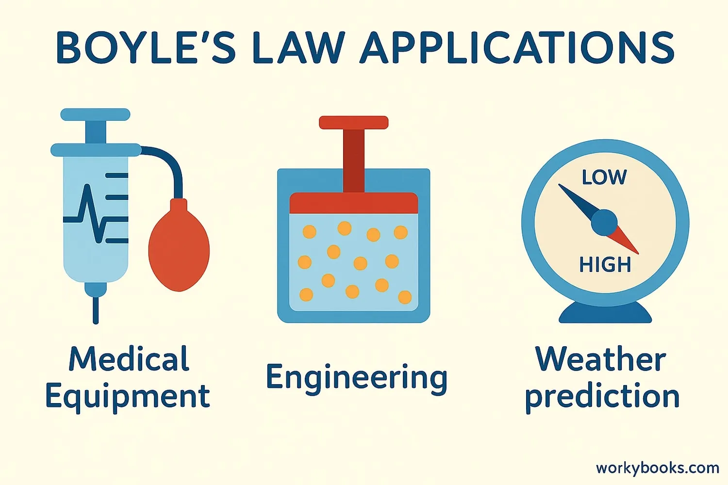 Illustration showing practical applications of Boyle's Law