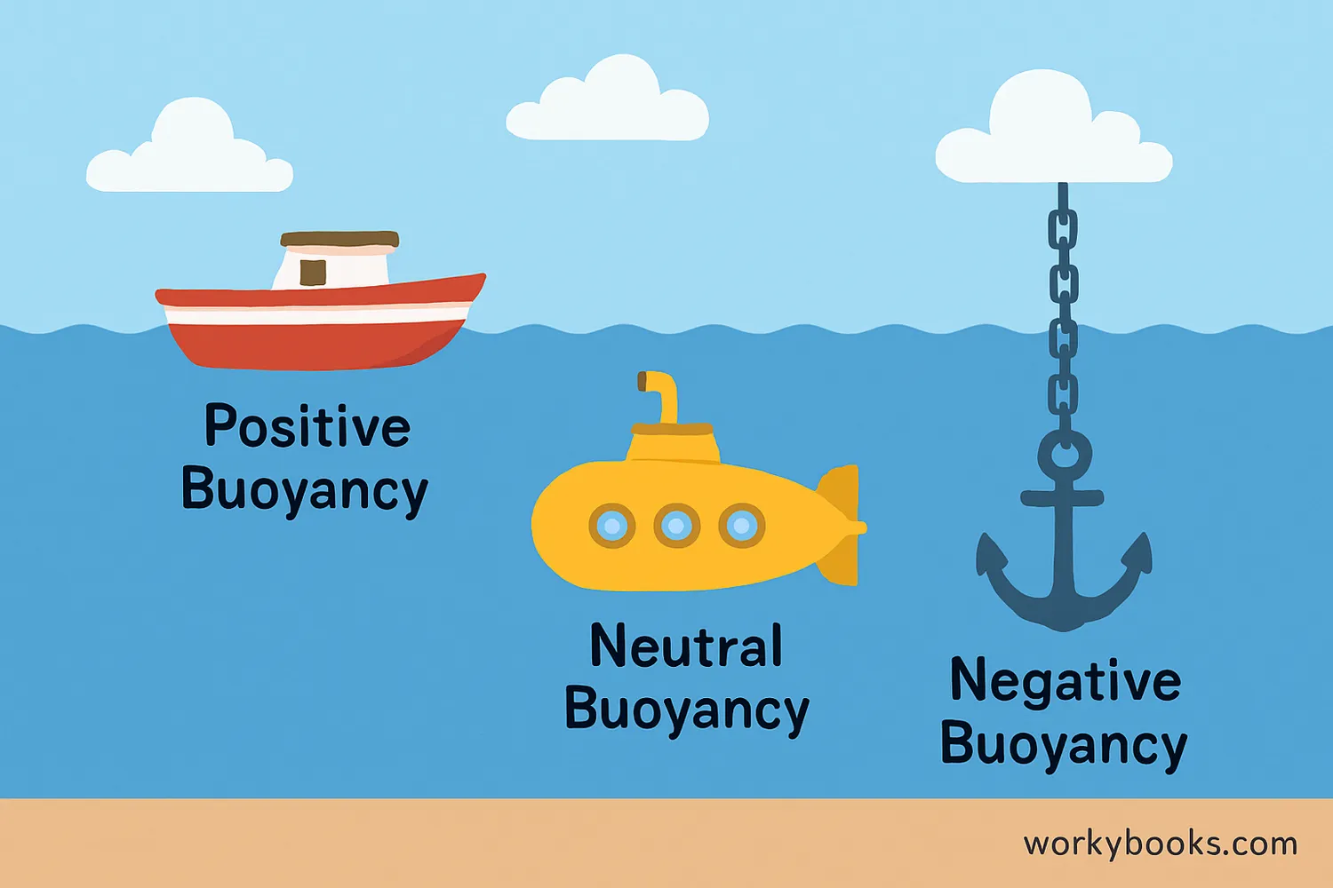 Three types of buoyancy