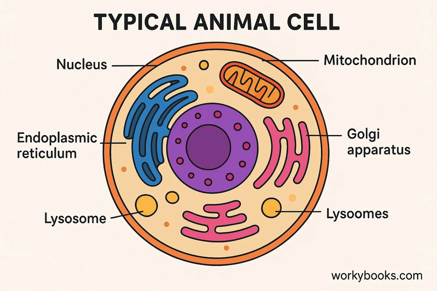 Detailed diagram of a cell showing organelles