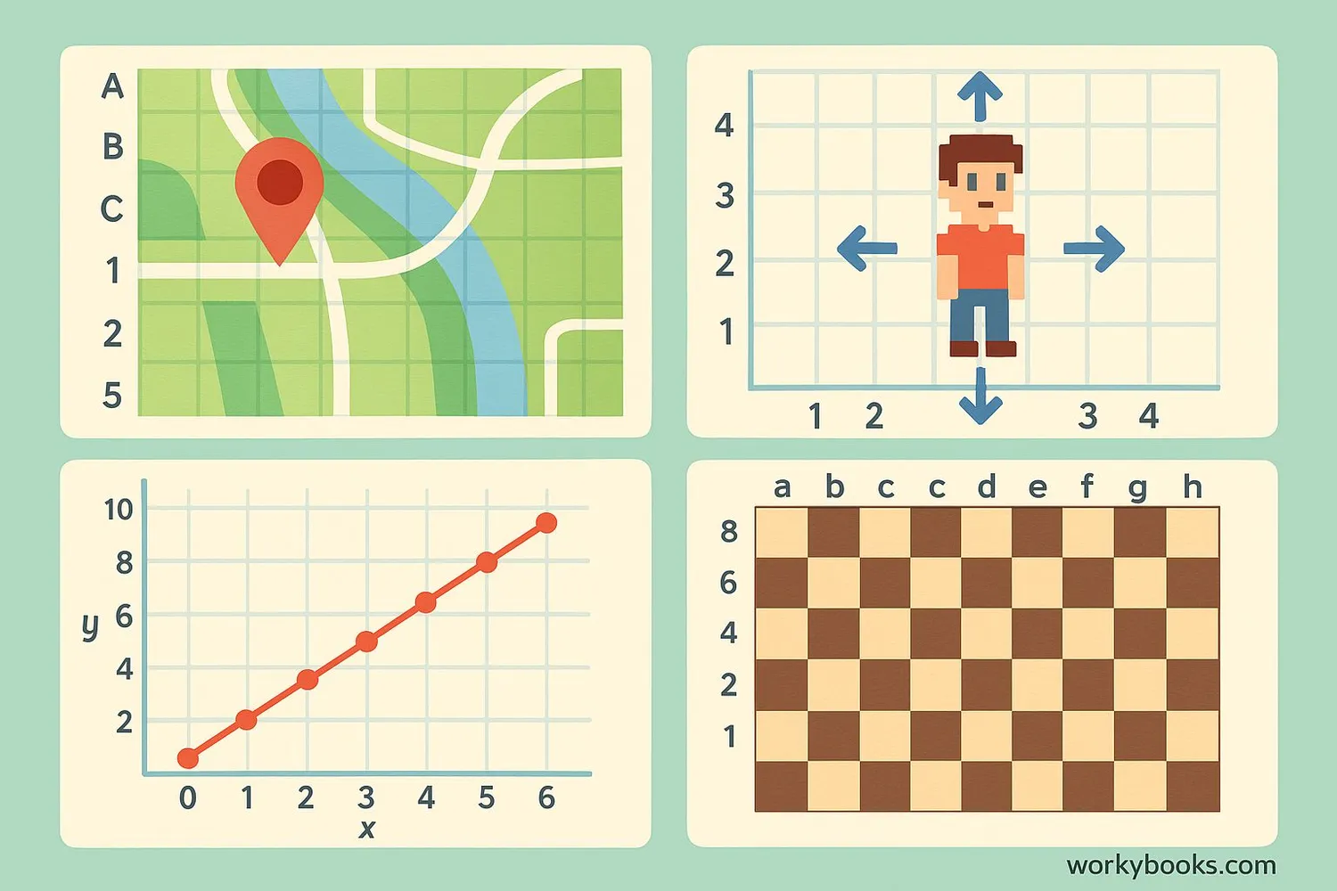 Real-world examples of coordinate planes