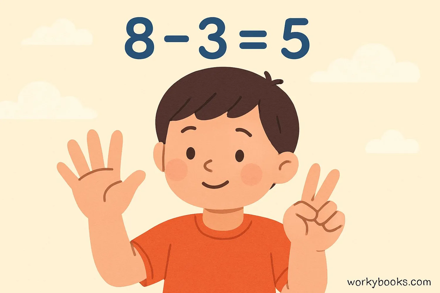 Step-by-step guide showing how to count back using fingers