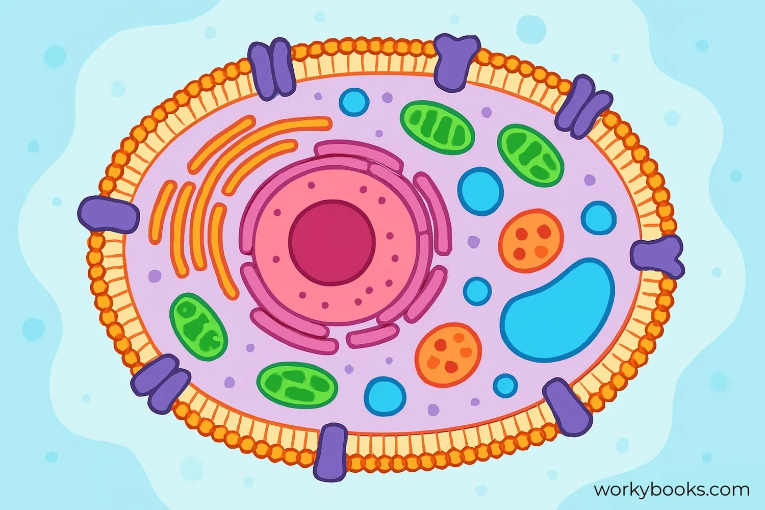 Visual representation of a cell membrane surrounding a cell