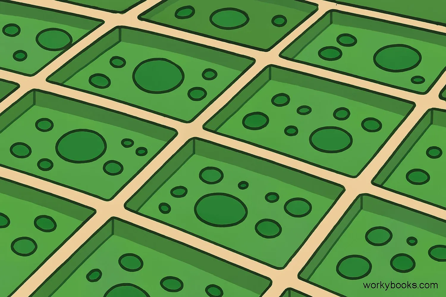 Plant cells showing cell walls as their outer layer