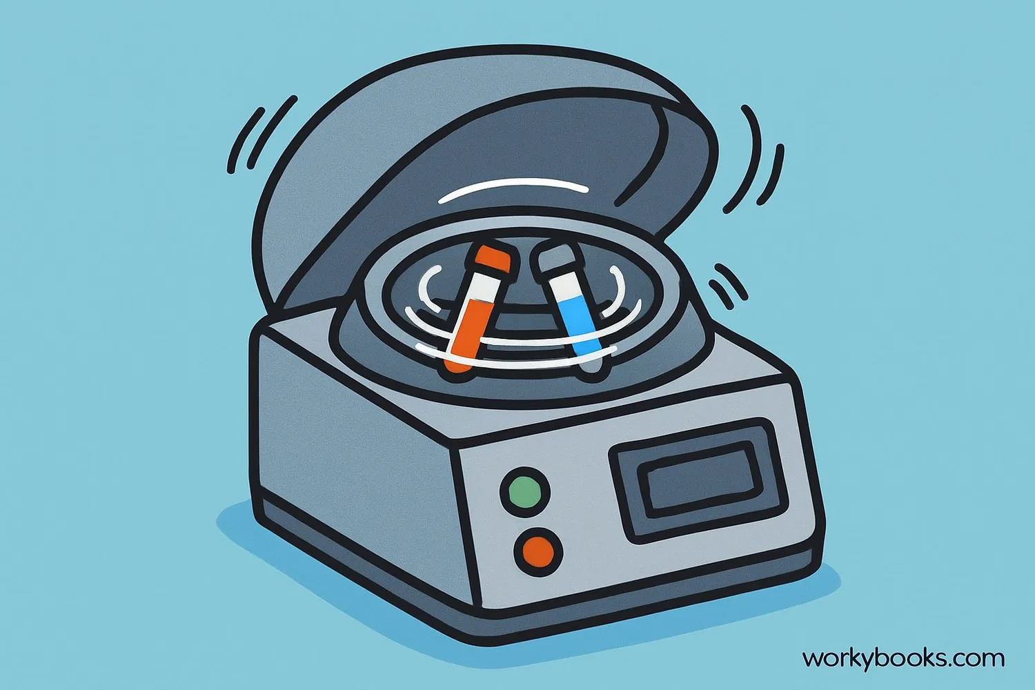 Simple laboratory centrifuge with test tubes