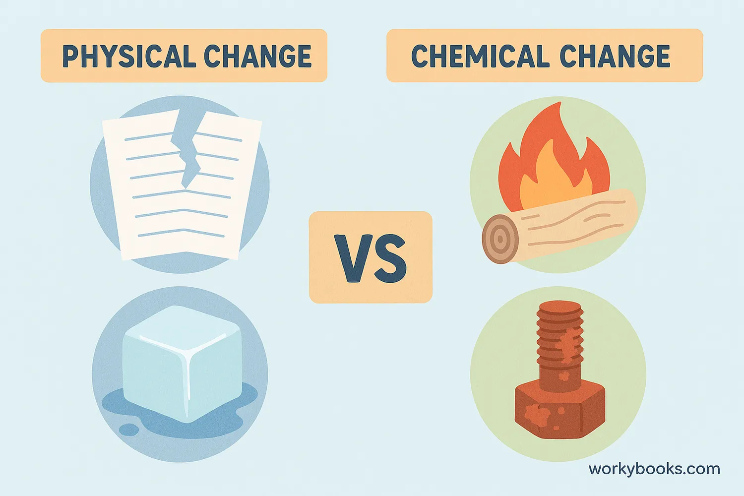 Comparison of physical and chemical changes