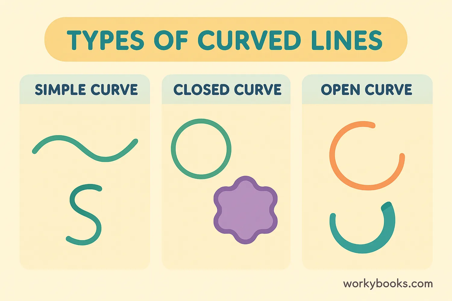 Different types of curved lines
