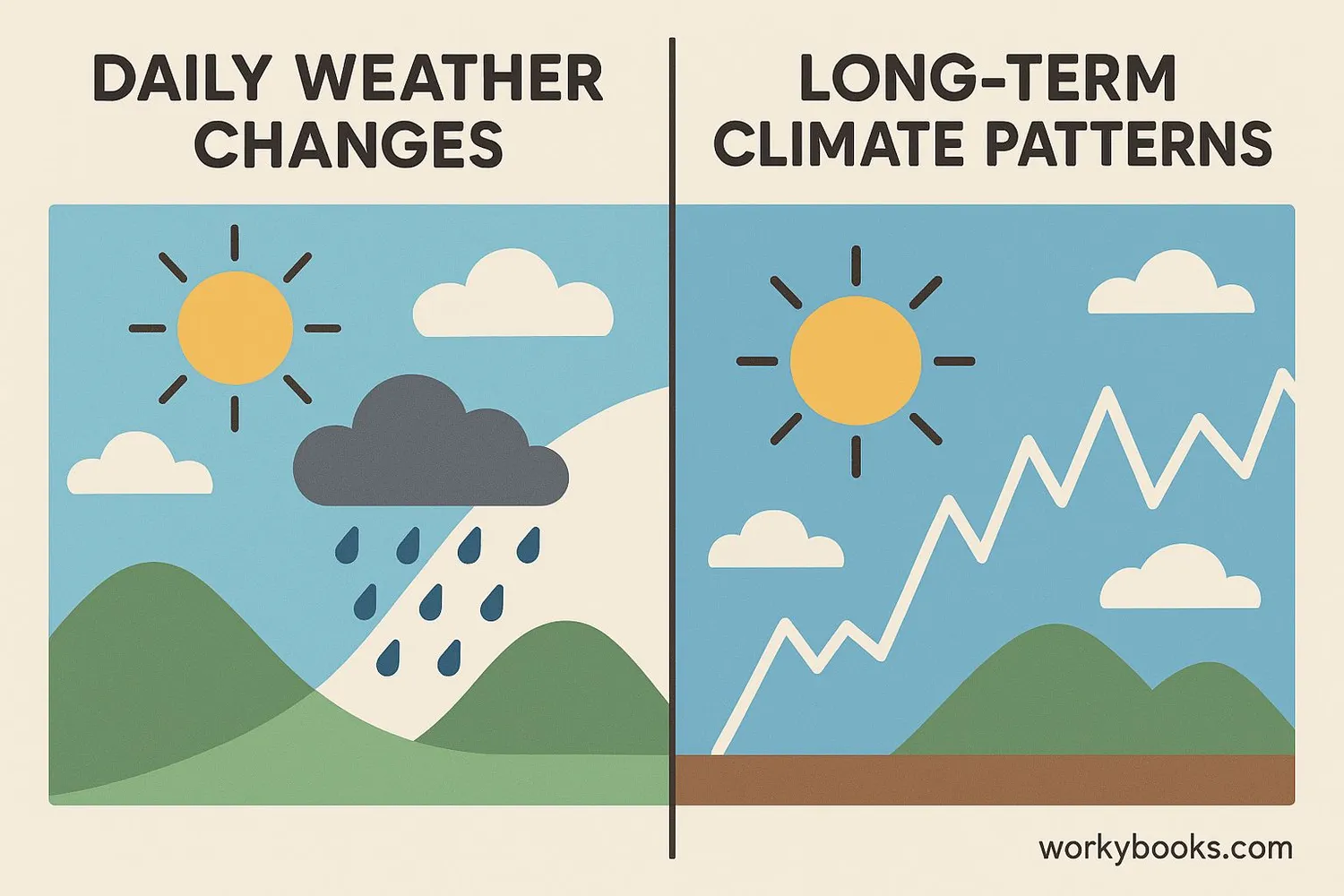 Comparison of weather and climate concepts