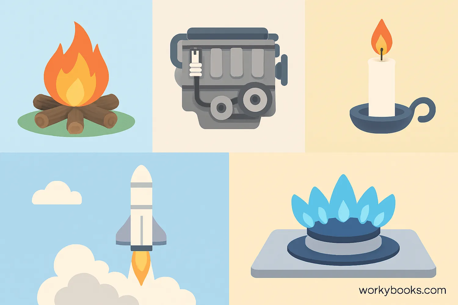 Common examples of combustion in daily life