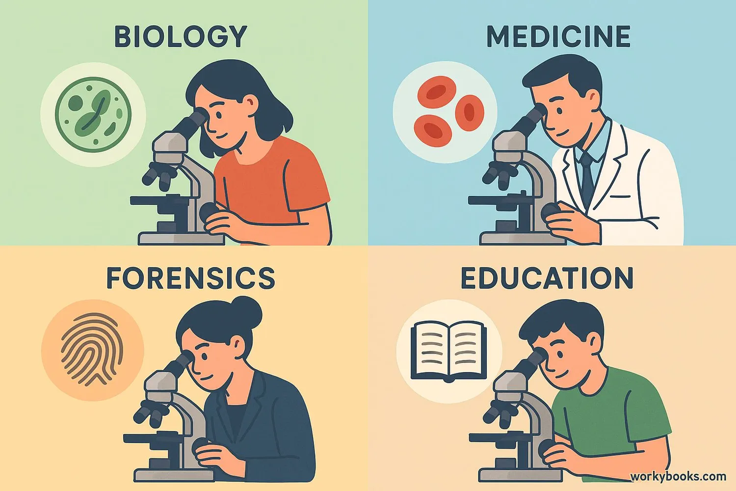 Microscope applications collage