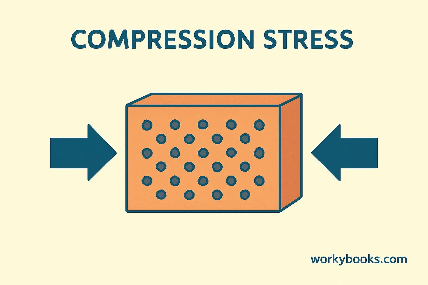 Diagram showing compression stress inside materials