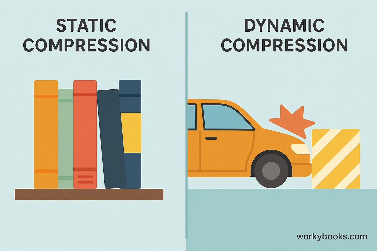 Illustration showing different types of compression