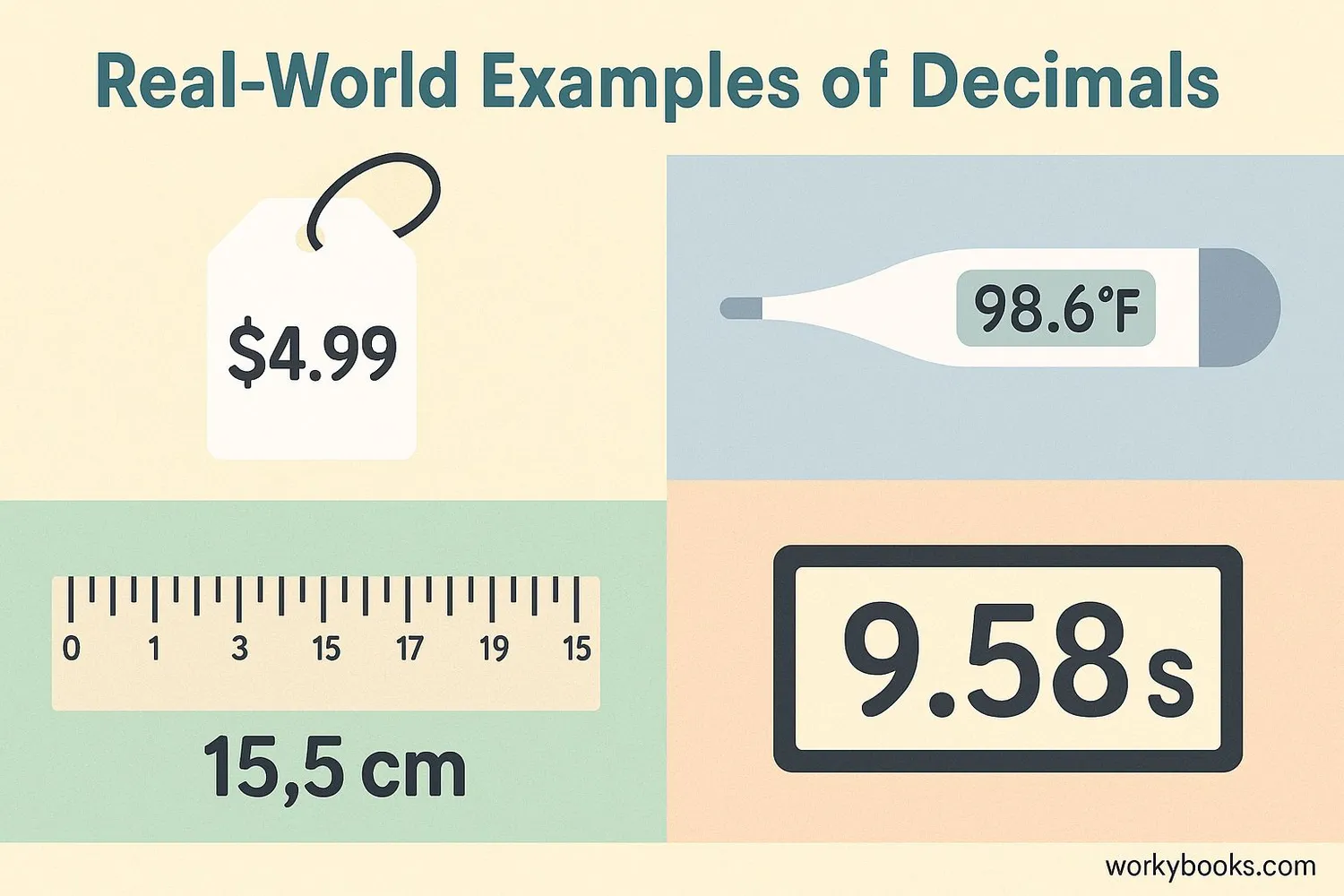 Real-world examples of decimal points in everyday life