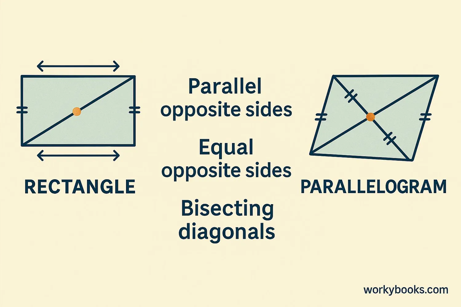 Shared properties of rectangles and parallelograms