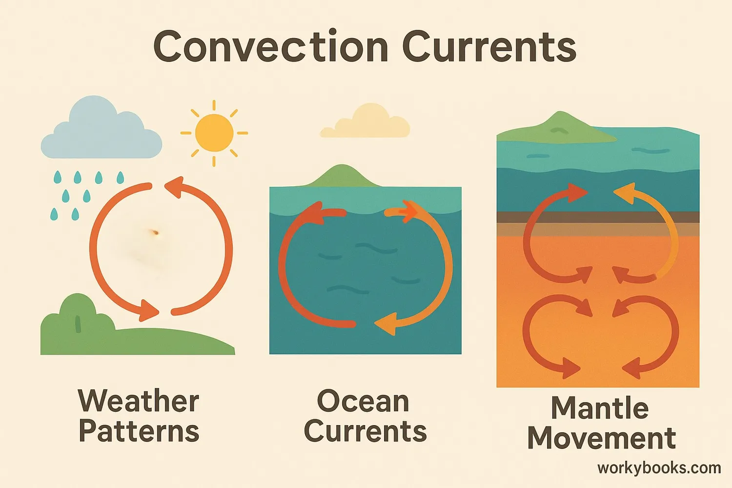 Examples of convection currents in nature