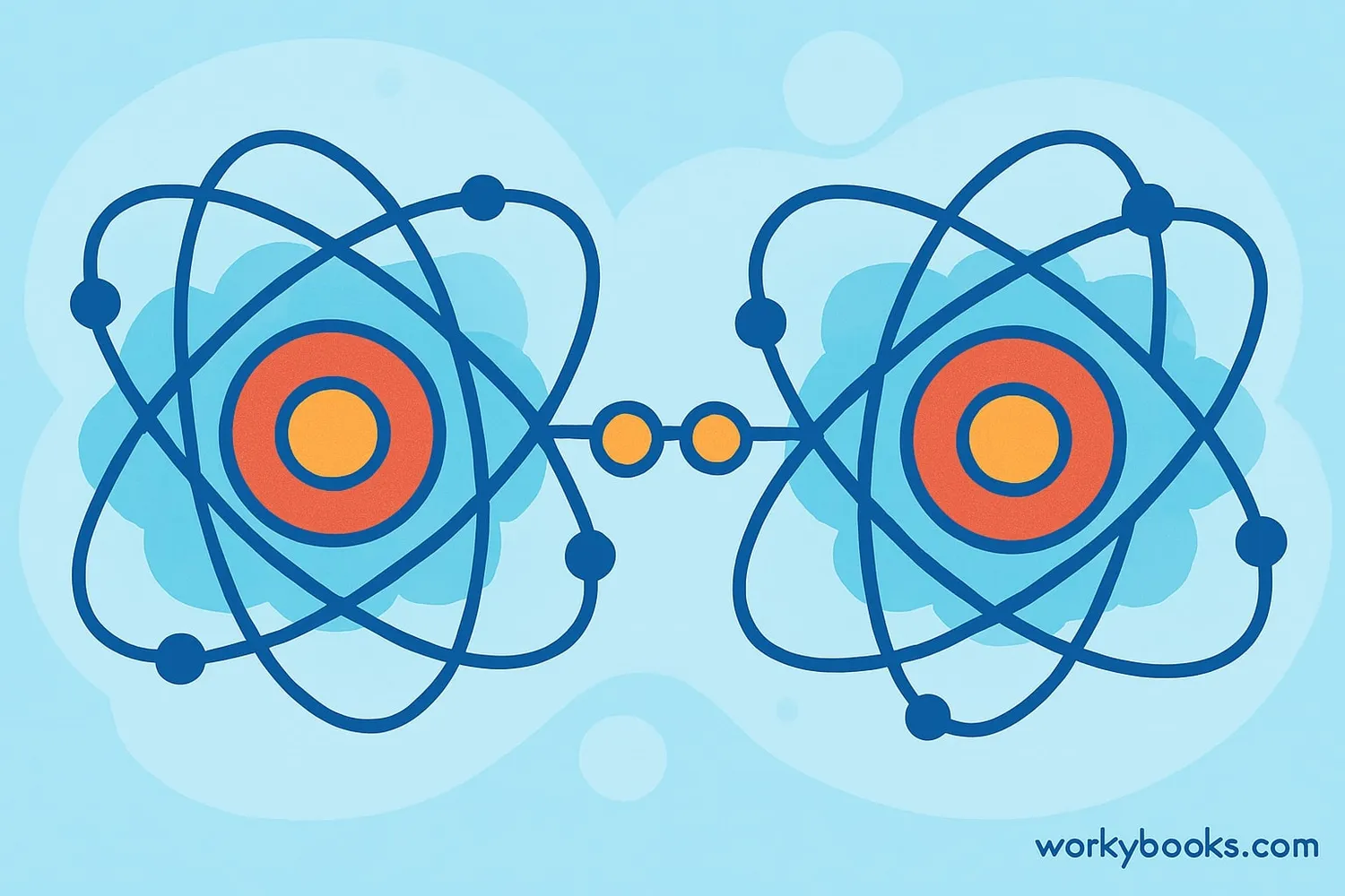 Visual representation of two atoms sharing electrons