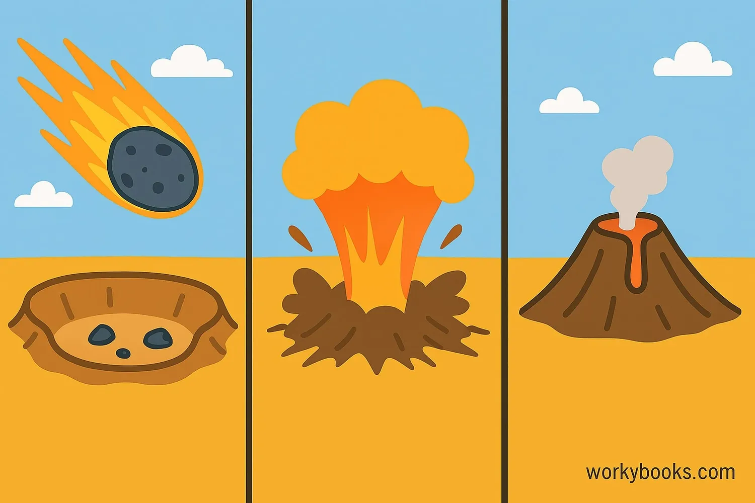Step-by-step formation of an impact crater