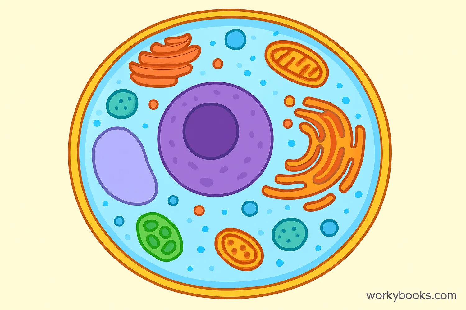 Illustration showing cytoplasm inside a cell