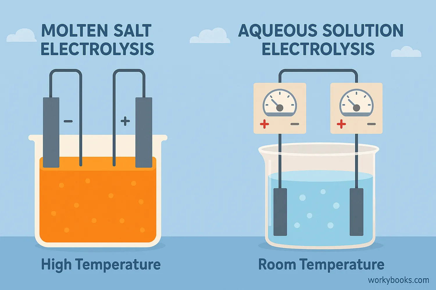 Different types of electrolysis setups