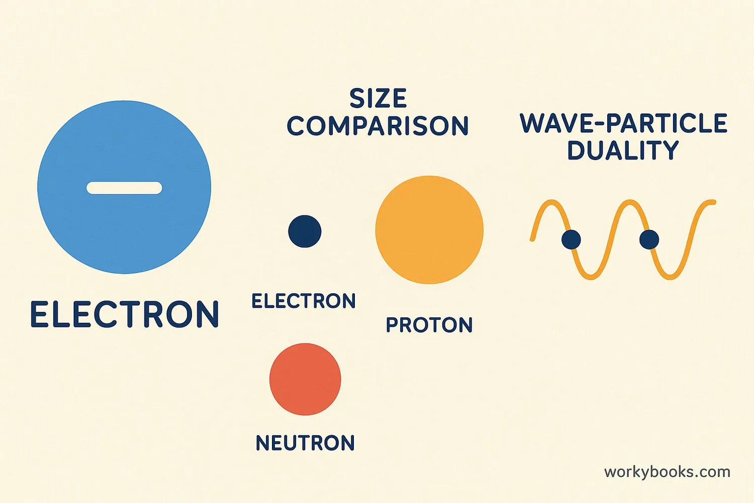 Illustration showing electron properties