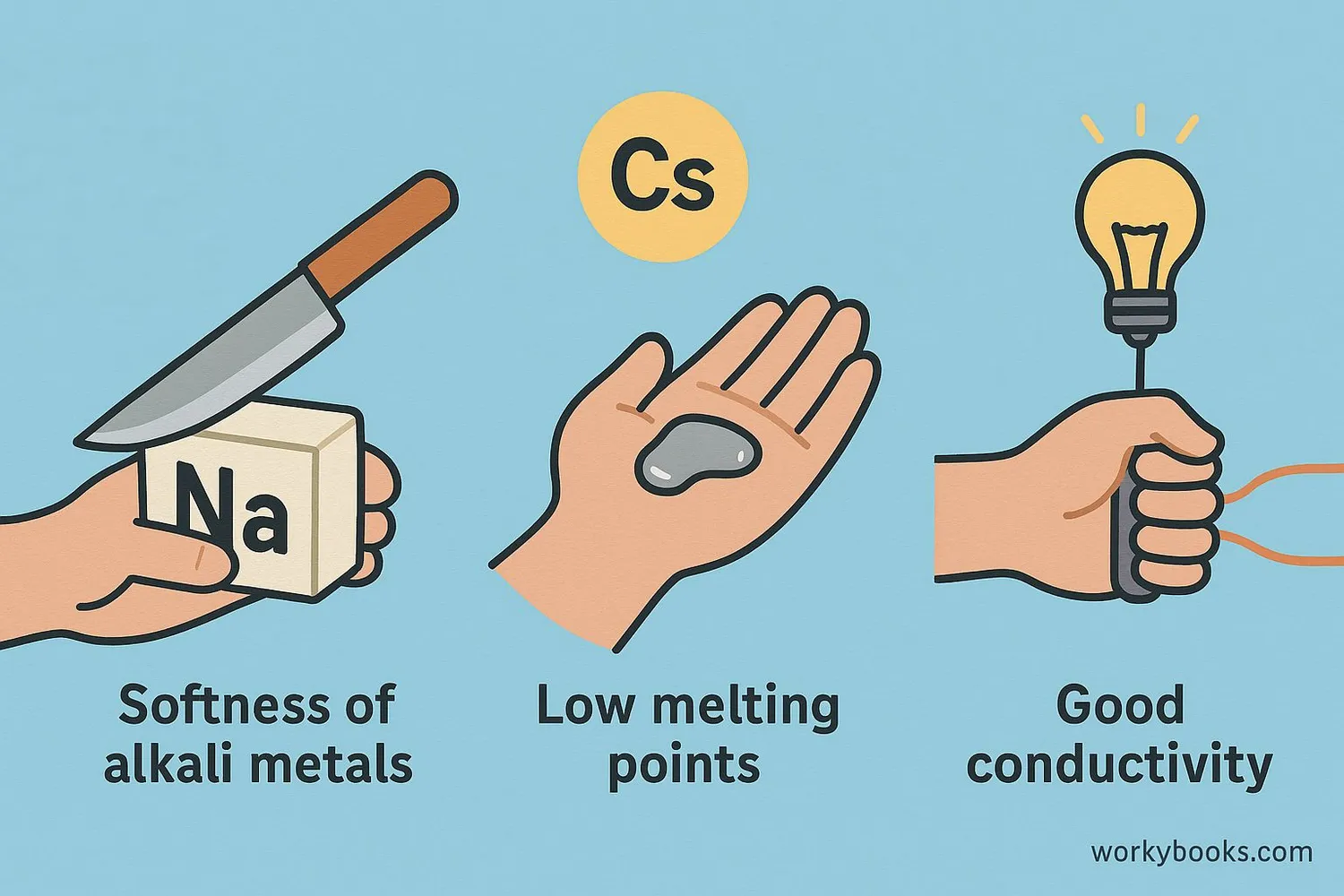 Comparison of physical properties of alkali metals