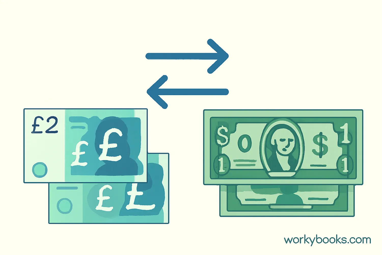 British pounds and US dollars - two different currencies