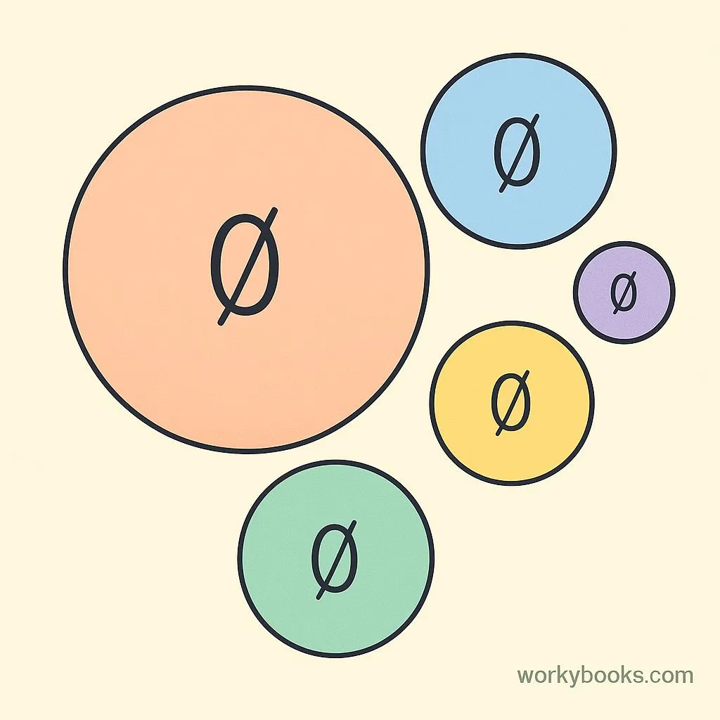 Visual representation of the empty set as a subset of all sets