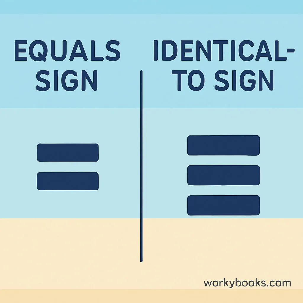 Comparison between two-line and three-line equal signs