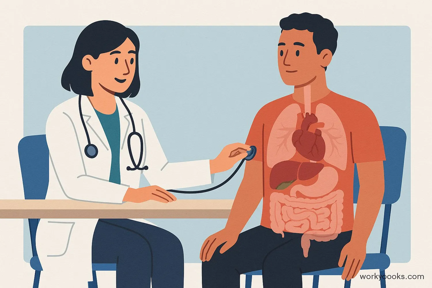 Illustration showing how understanding anatomy helps doctors diagnose and treat patients