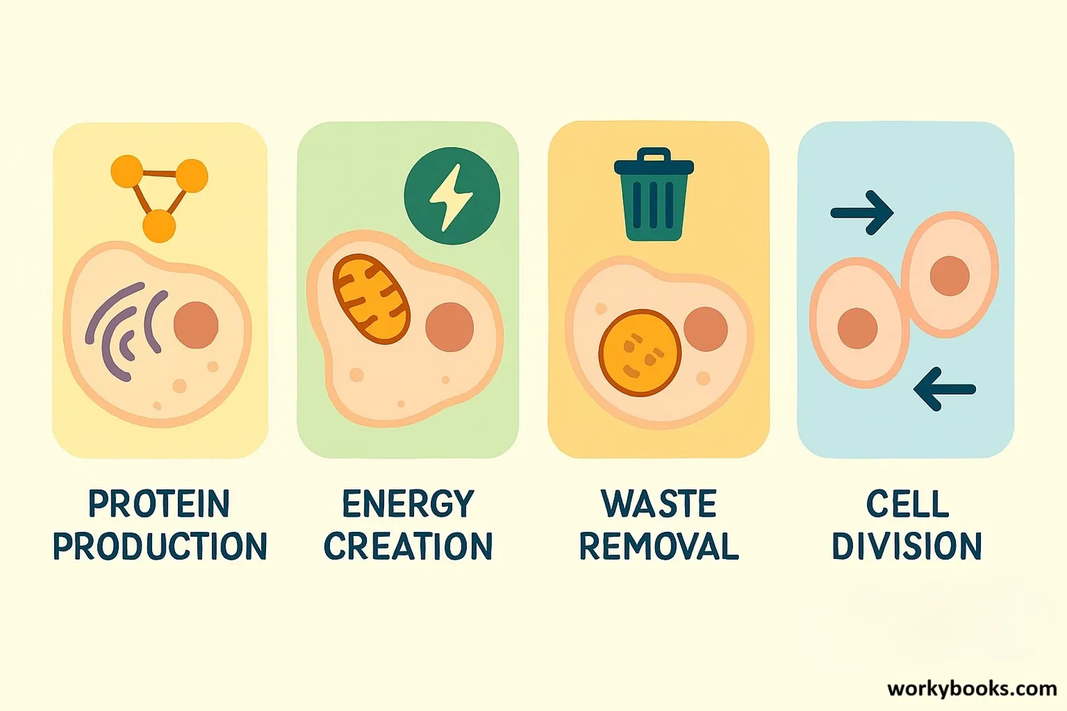 Key cellular processes in animal cells