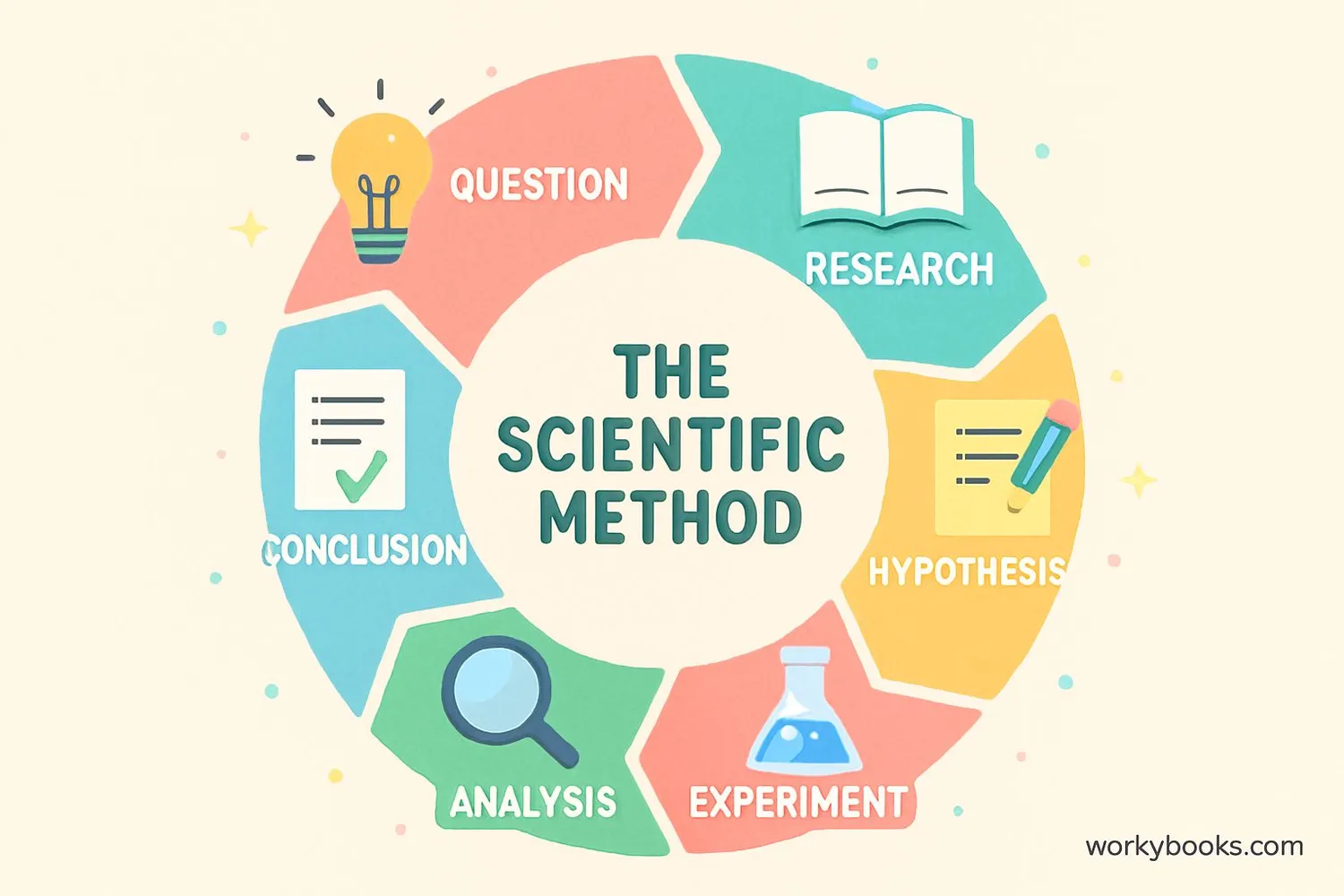 Diagram showing the steps of the scientific method