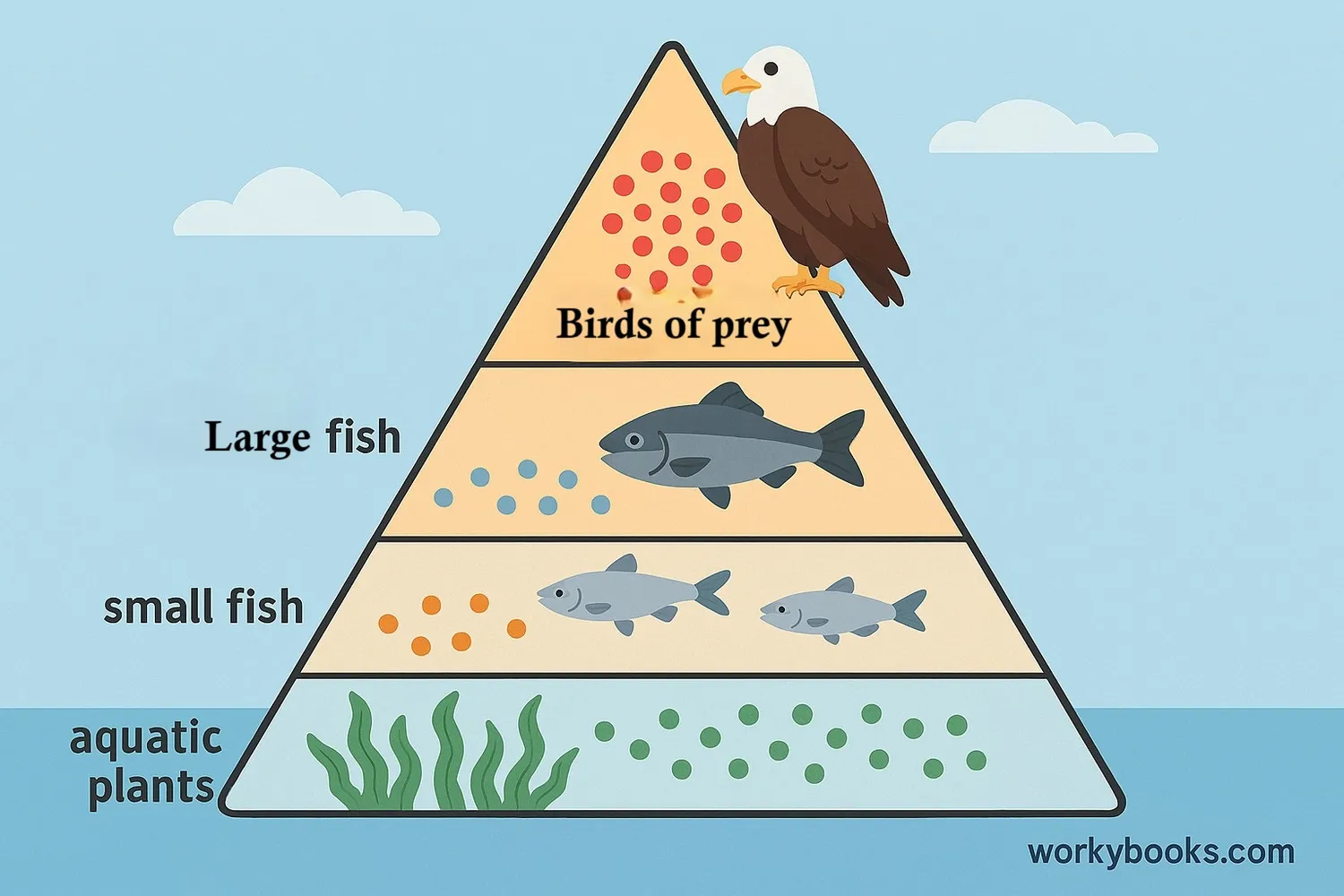 Diagram of biomagnification in a food pyramid