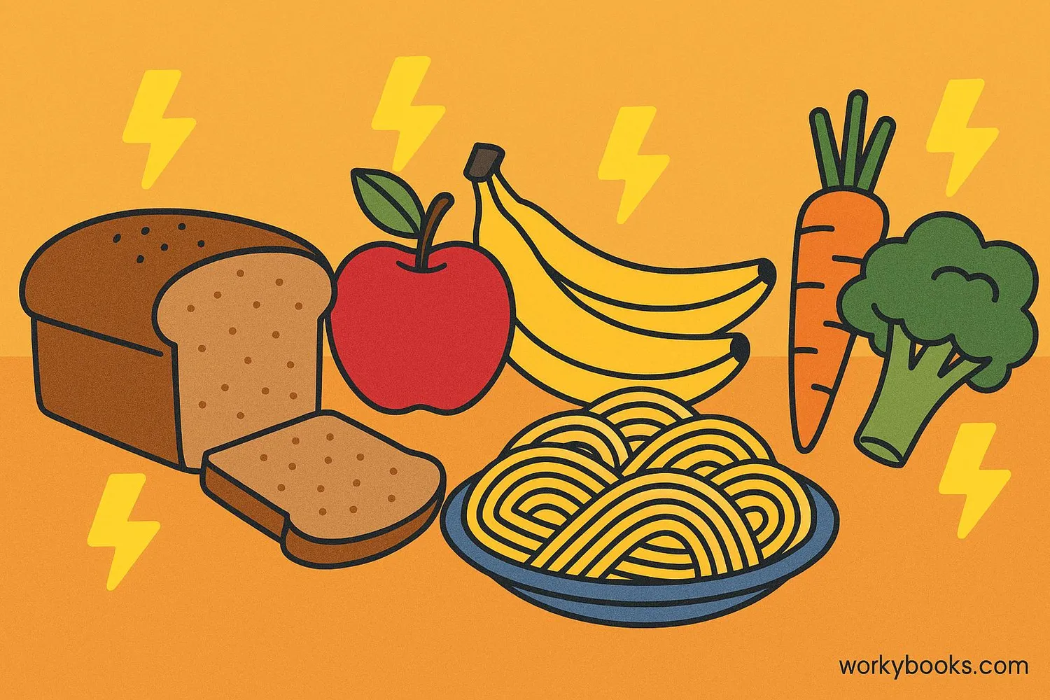 Different foods that contain carbohydrates provide energy