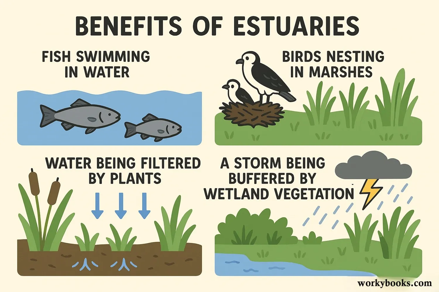 Estuaries provide important benefits for both wildlife and people