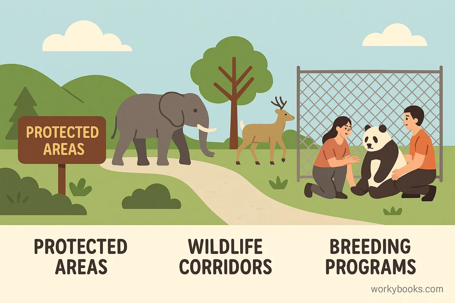Illustration showing conservation efforts