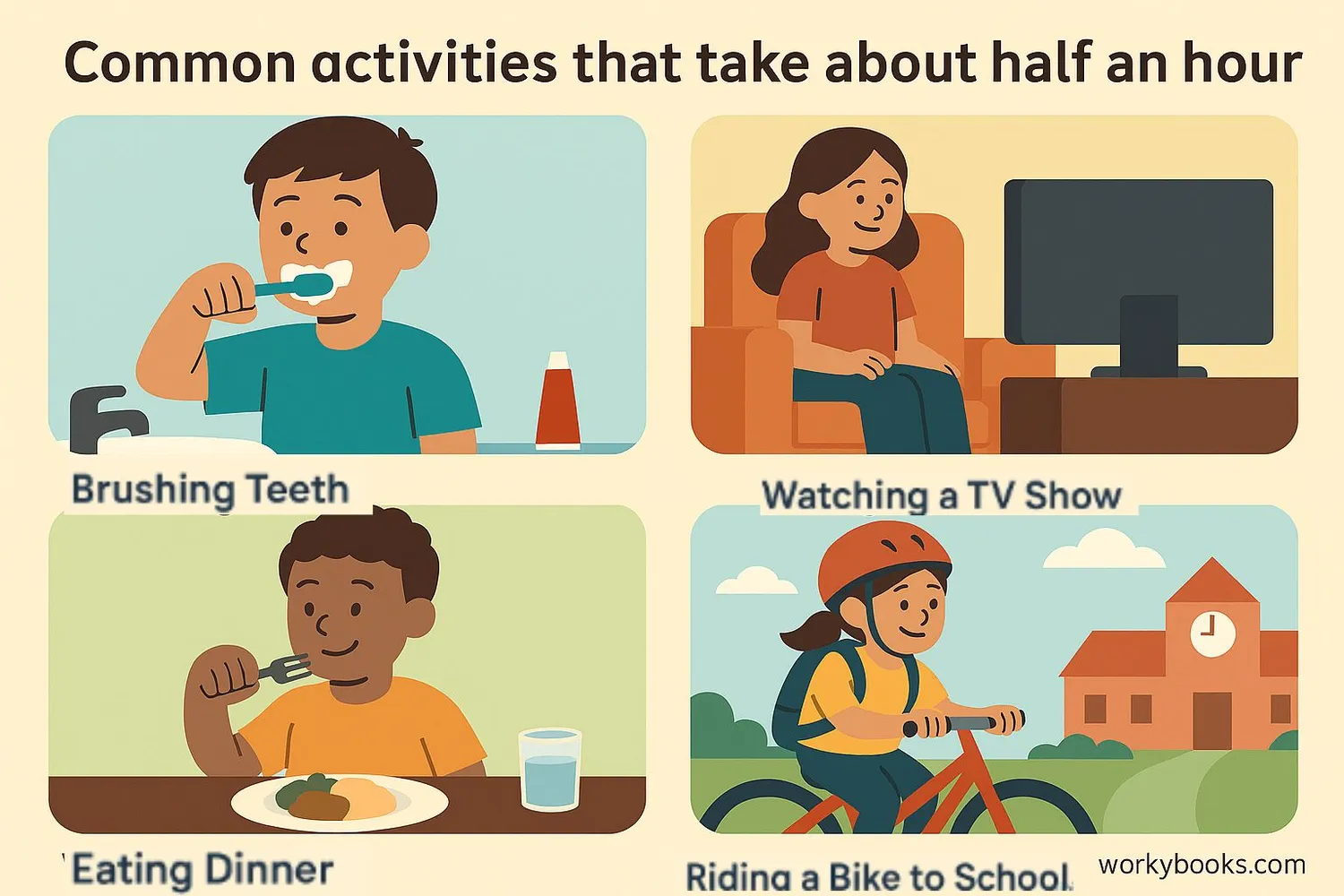 Common activities that take about half an hour