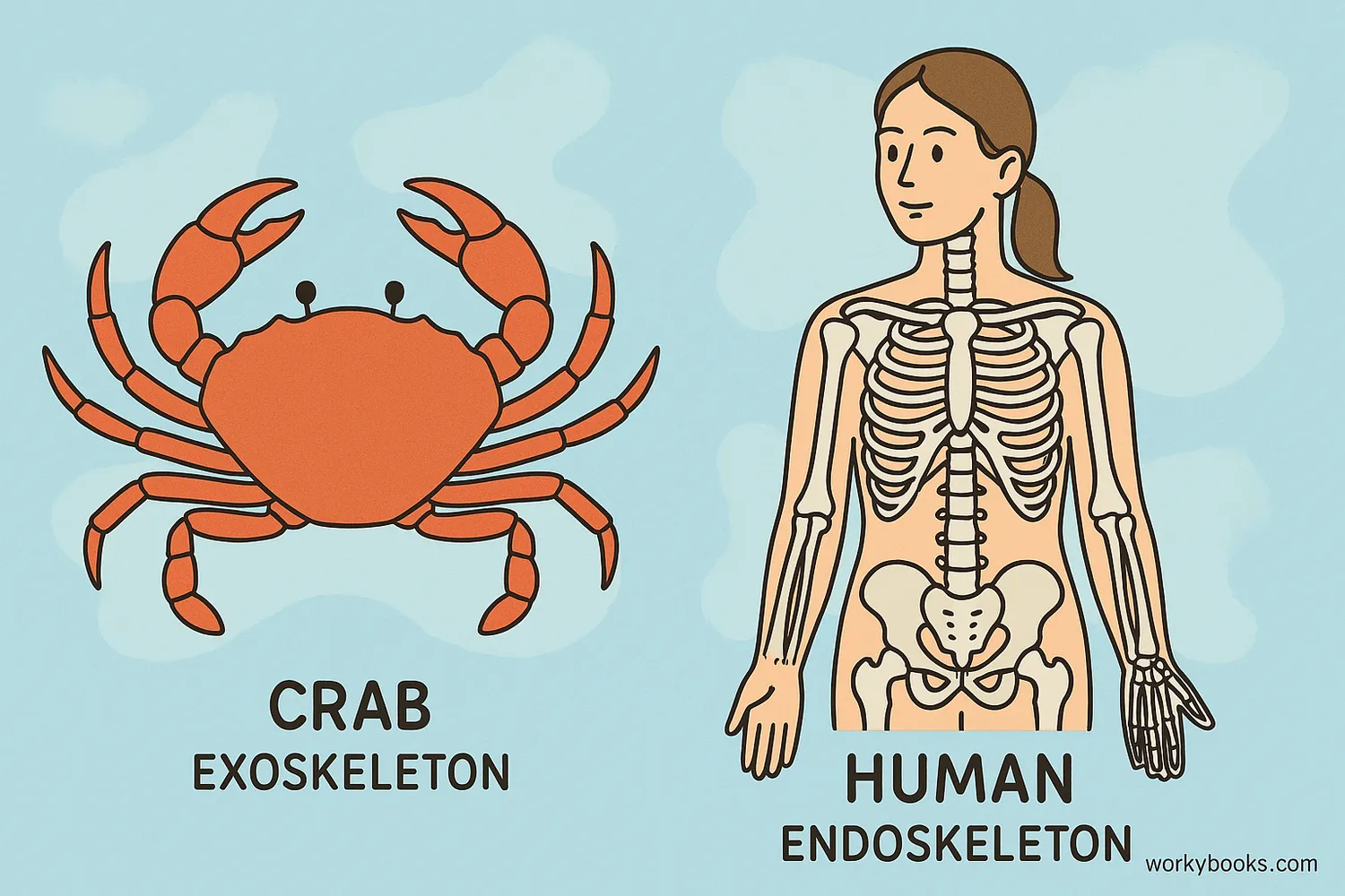 Comparison of external and internal skeletons