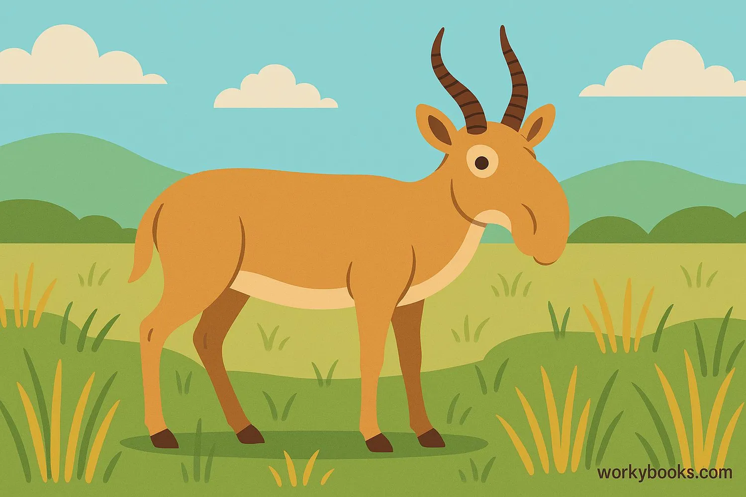 Visual representation of a Saiga Antelope showing its distinctive large nose