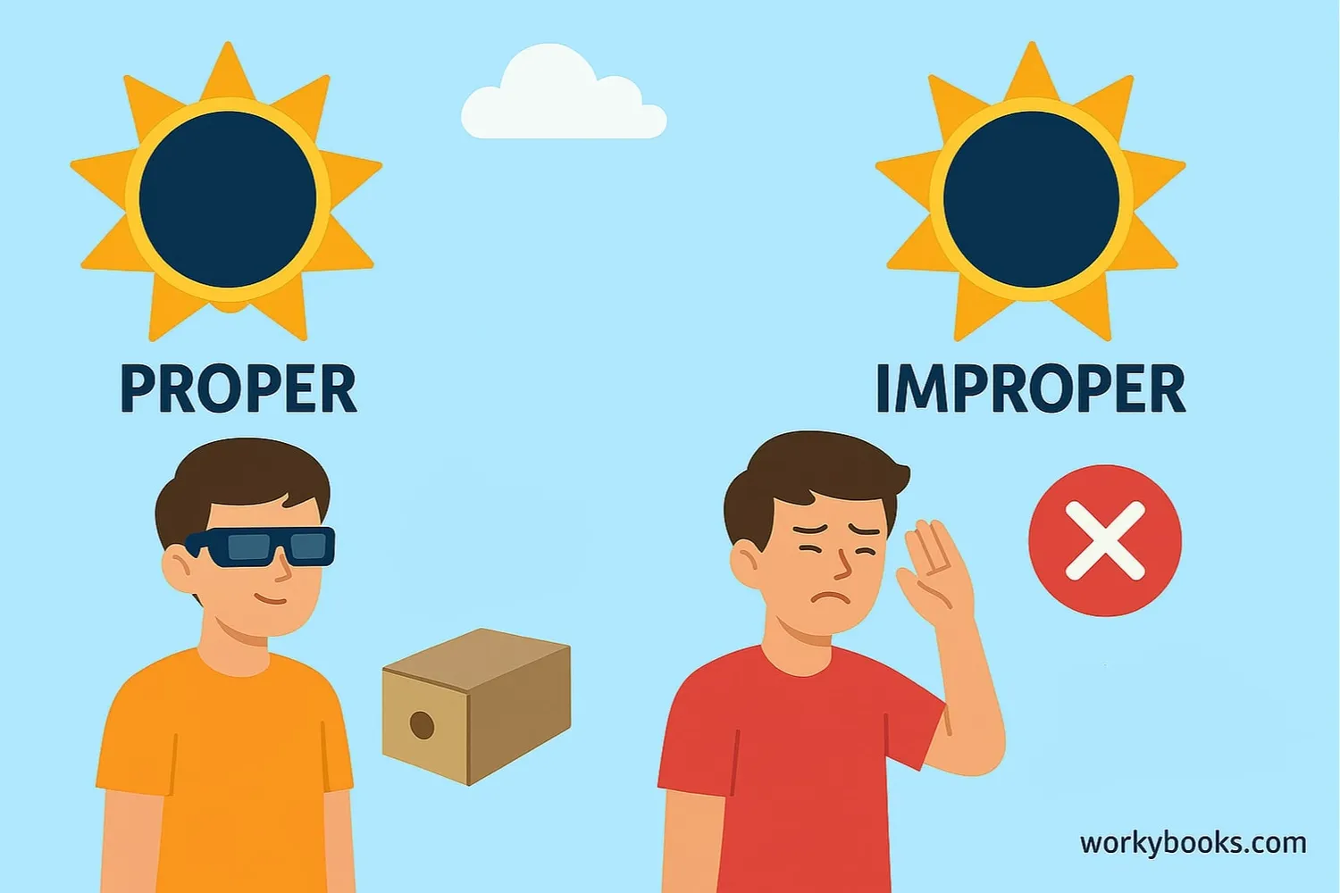 Proper eclipse viewing techniques with safety equipment