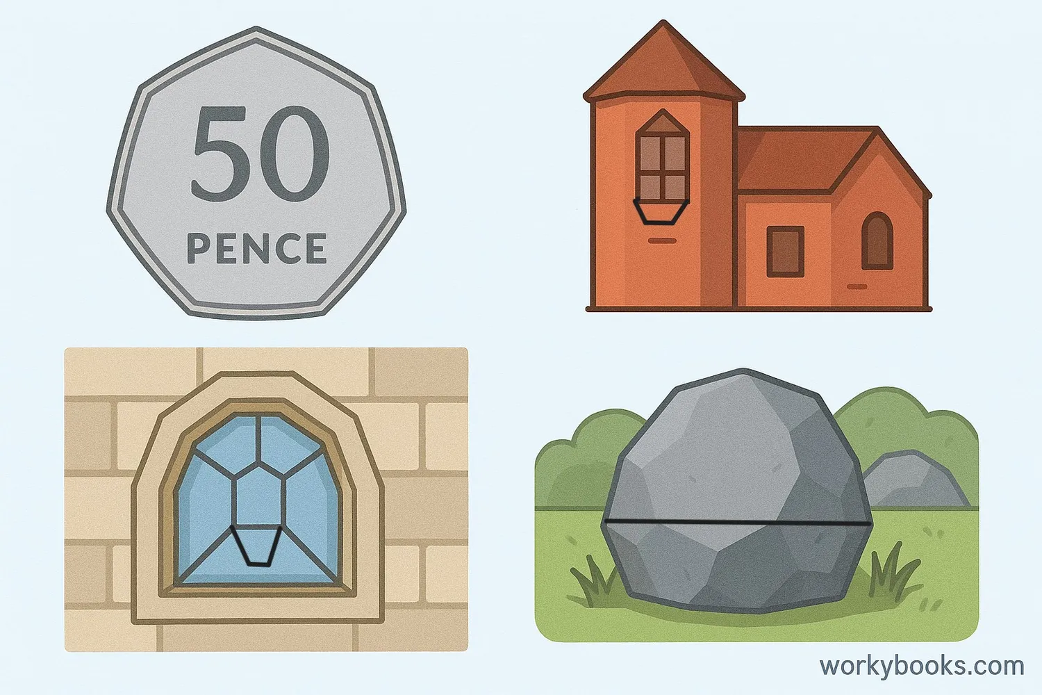 Everyday objects that feature heptagon shapes