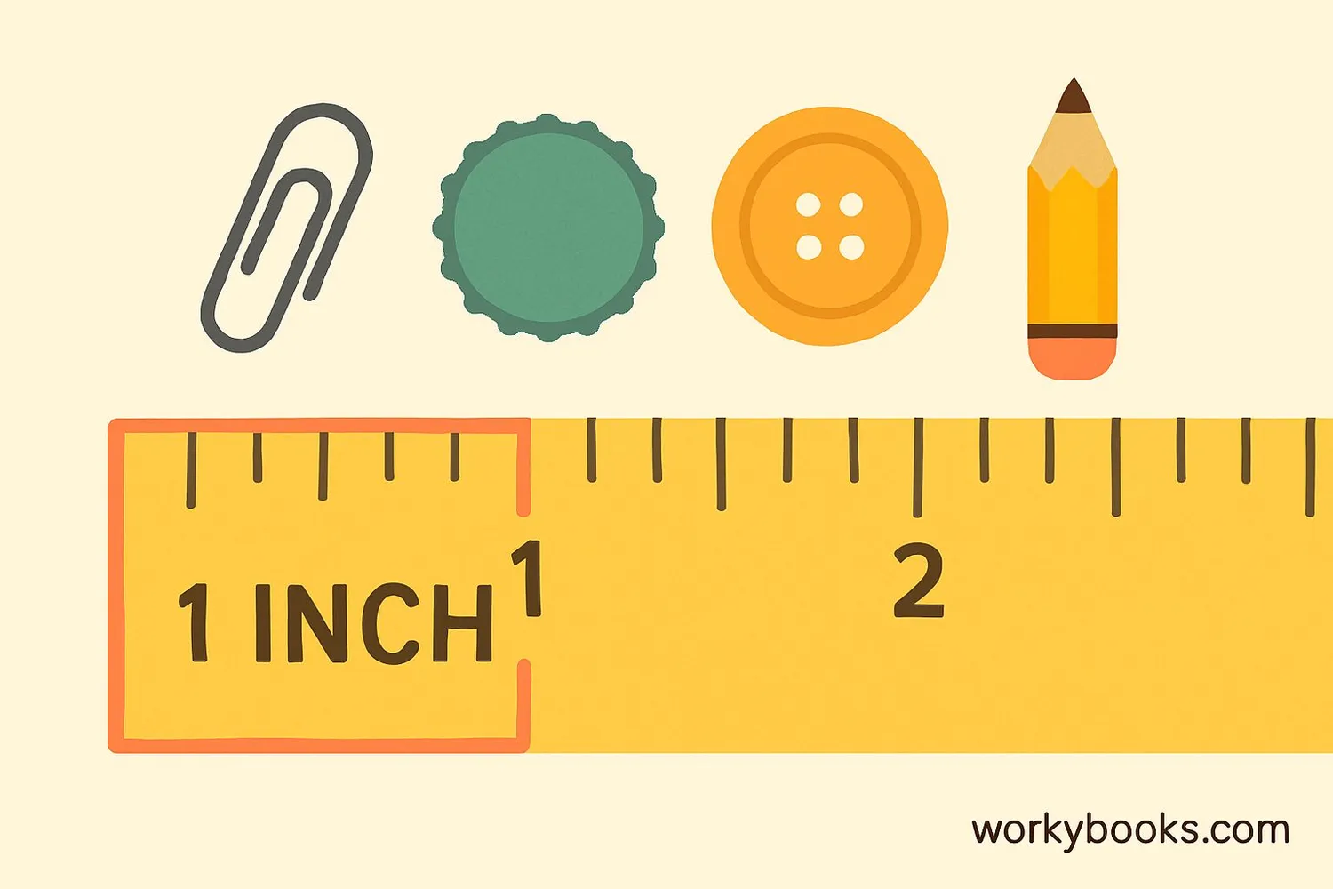 Visual representation of an inch measurement