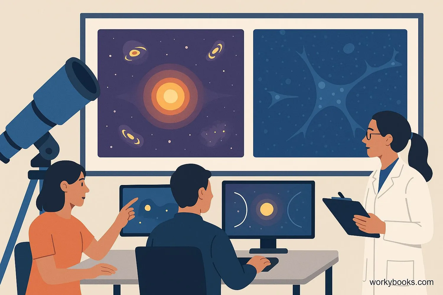 Illustration showing how gravitational lensing helps astronomers study dark matter and distant galaxies