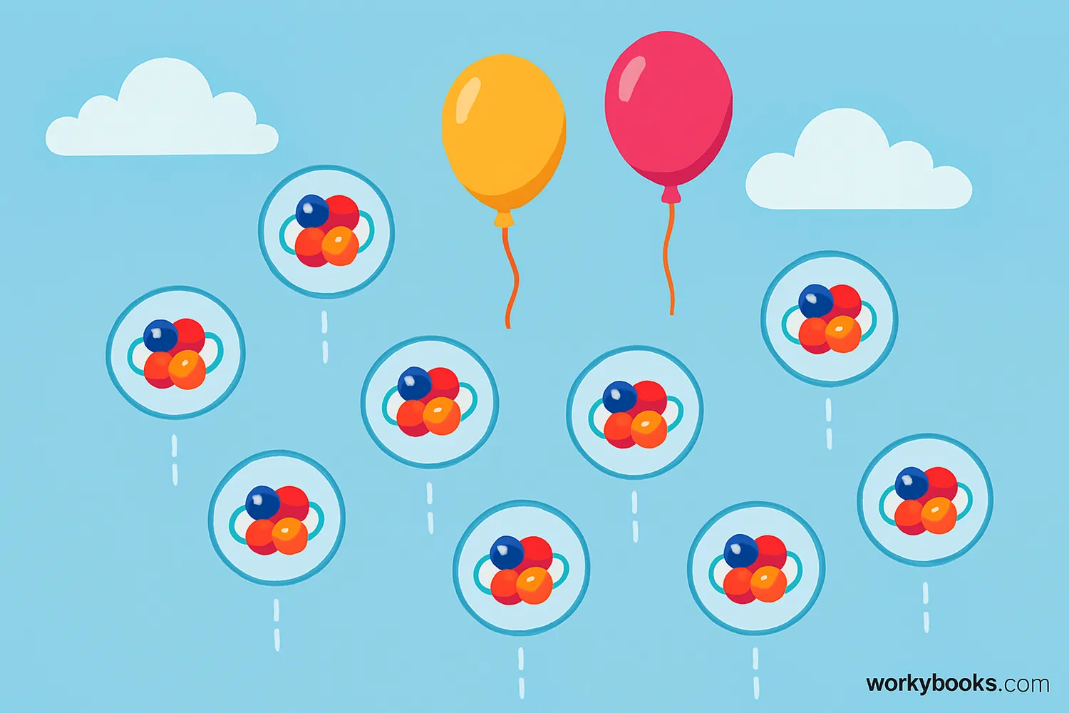 Helium atoms are so light they make balloons float