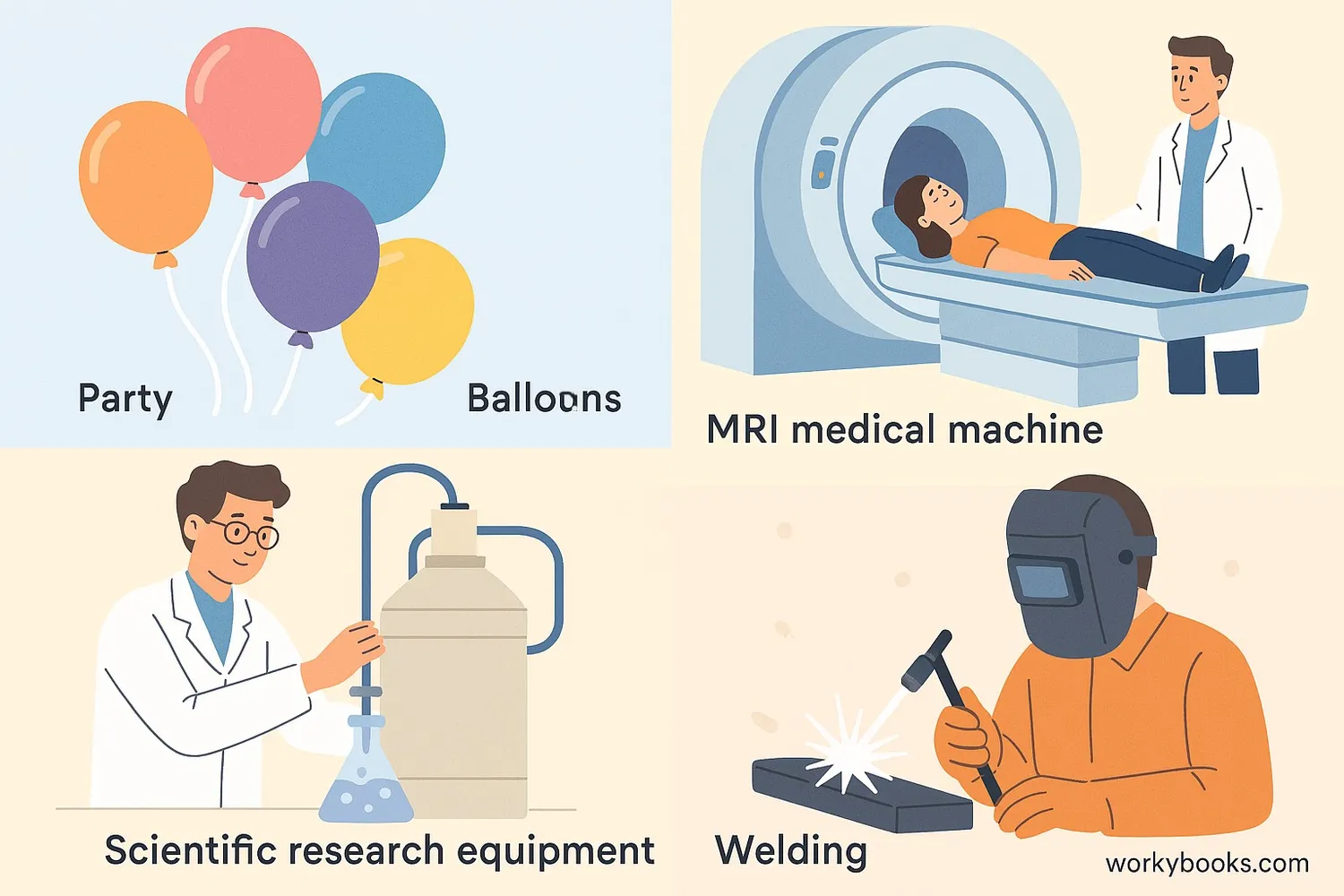 Helium has many important uses beyond party balloons