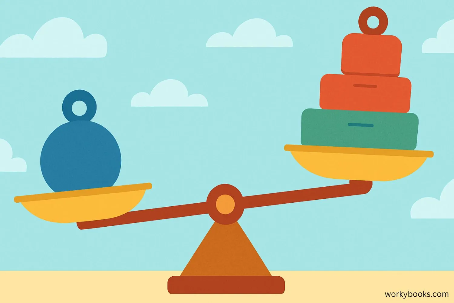 Visual representation of inequality showing two sides are not equal