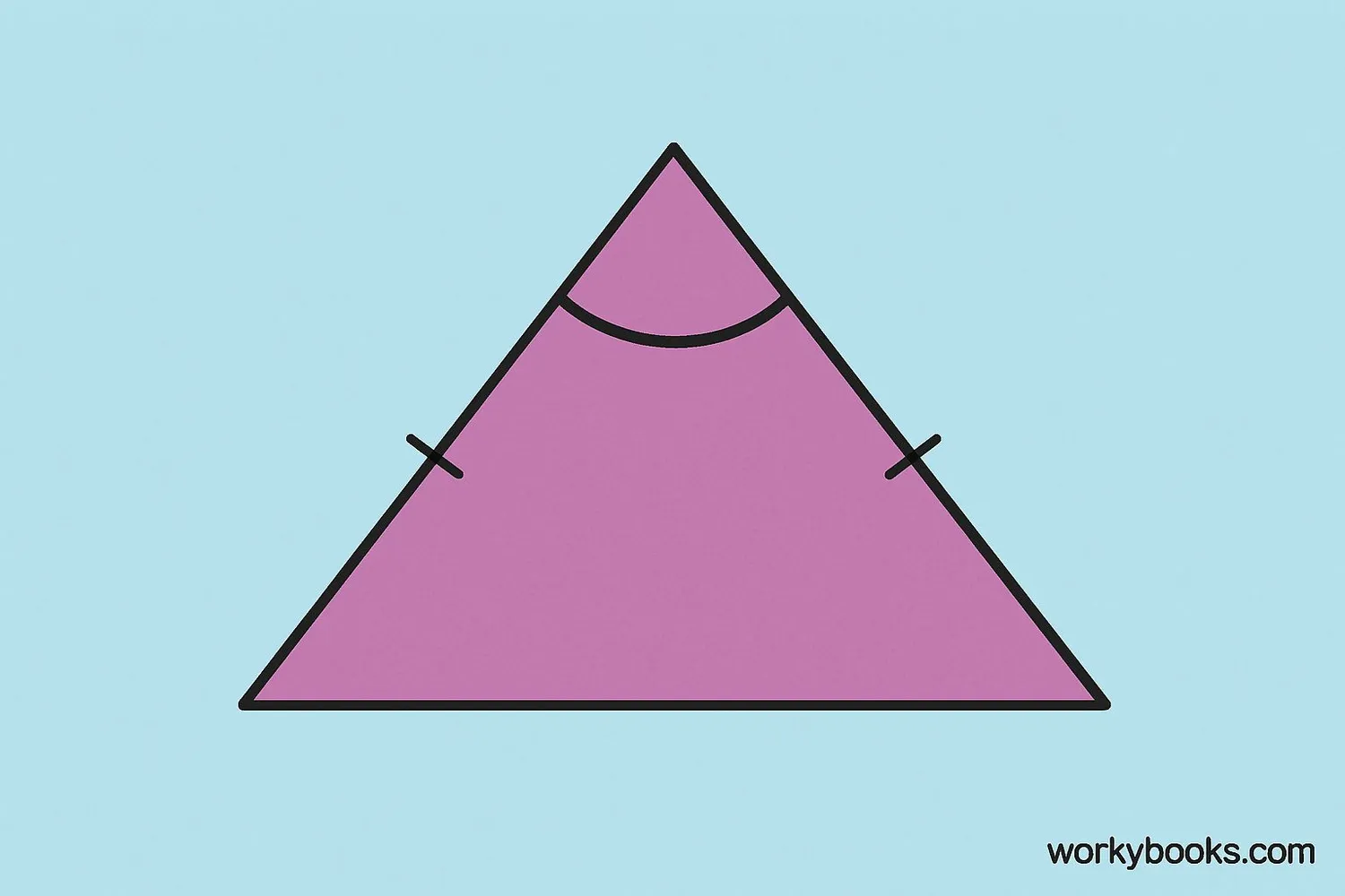 Visual representation of an isosceles obtuse triangle
