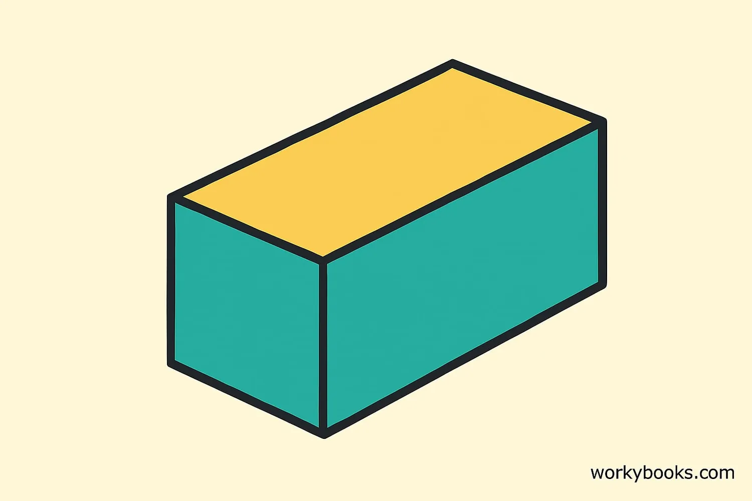 Rectangular prism with lateral faces highlighted