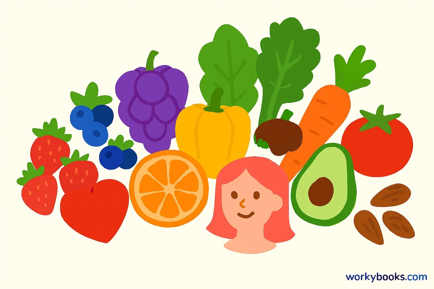 Colorful array of antioxidant-rich foods
