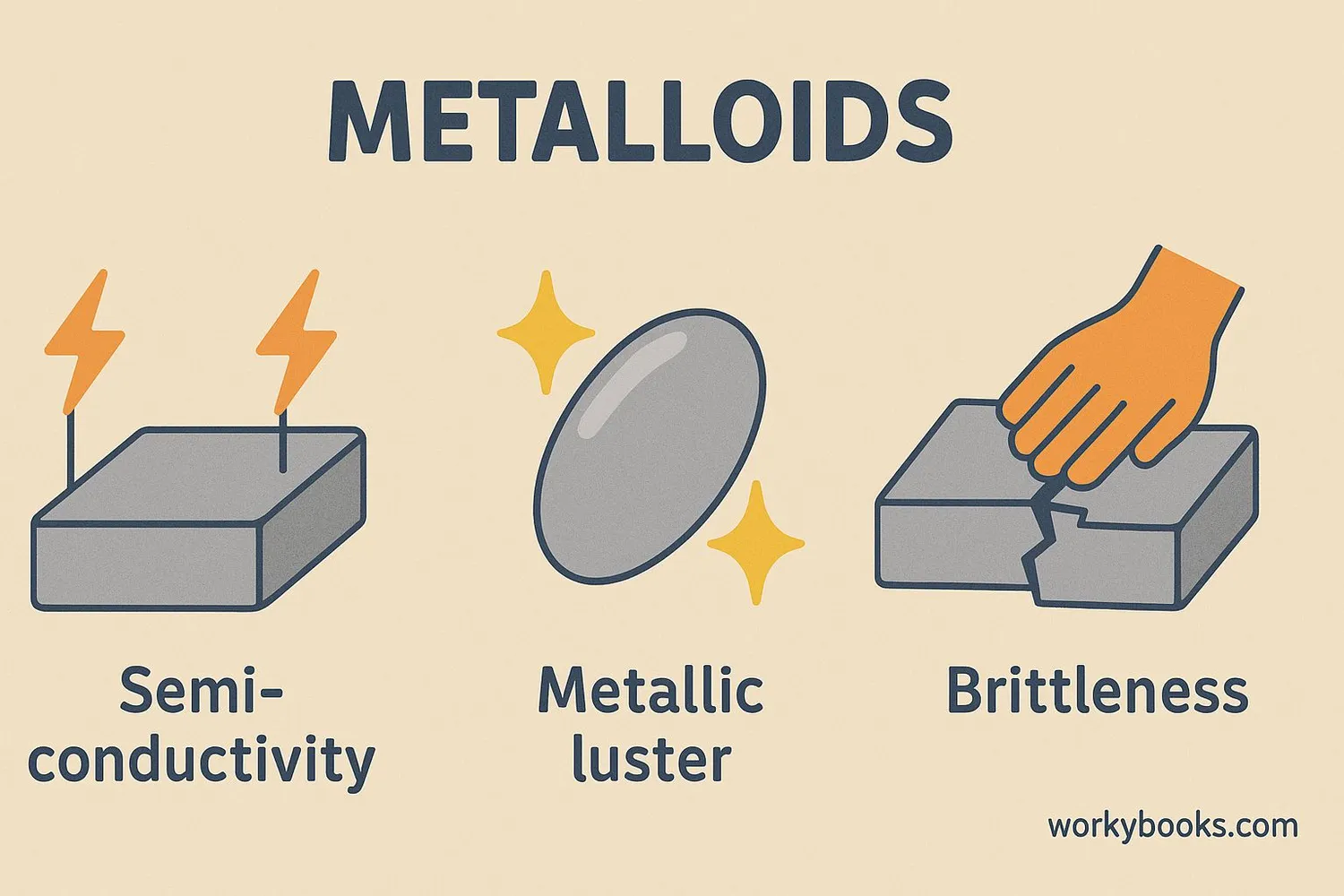 Diagram showing different properties of metalloids