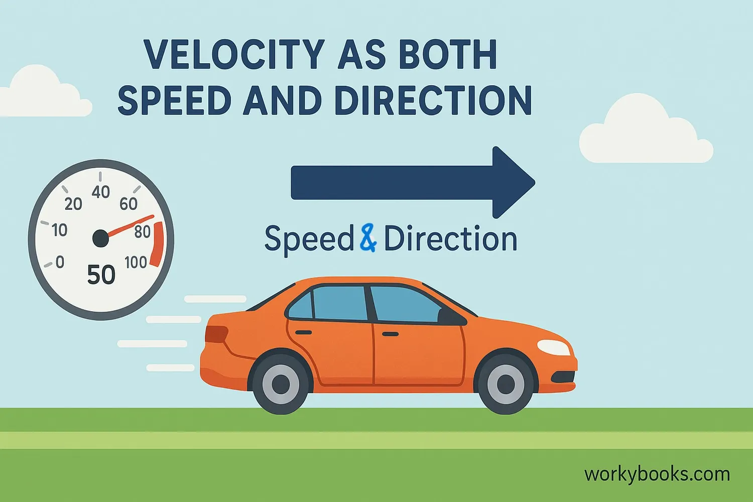 Velocity includes both how fast something moves and its direction